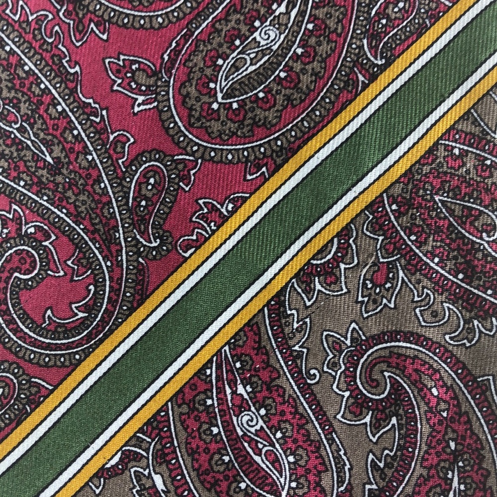 Vintage Gucci Maroon Gray Skinny Silk Tie Italy - Picture 4 of 8